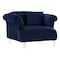 Armen Living Elegance Contemporary Chair in Blue Velvet with Acrylic Legs LCEG1BLUE - alternate 3